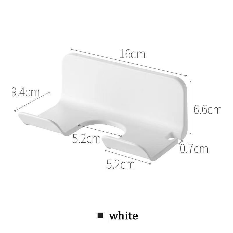 (HOME+) Hair Dryer Bracket Hole-free Bathroom Hair Dryer Hanger Toilet Multifunctional Shelf Hair Dryer Holder
