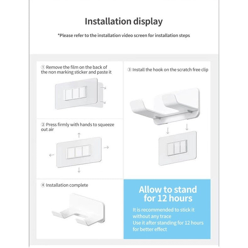 (HOME+) Hair Dryer Bracket Hole-free Bathroom Hair Dryer Hanger Toilet Multifunctional Shelf Hair Dryer Holder