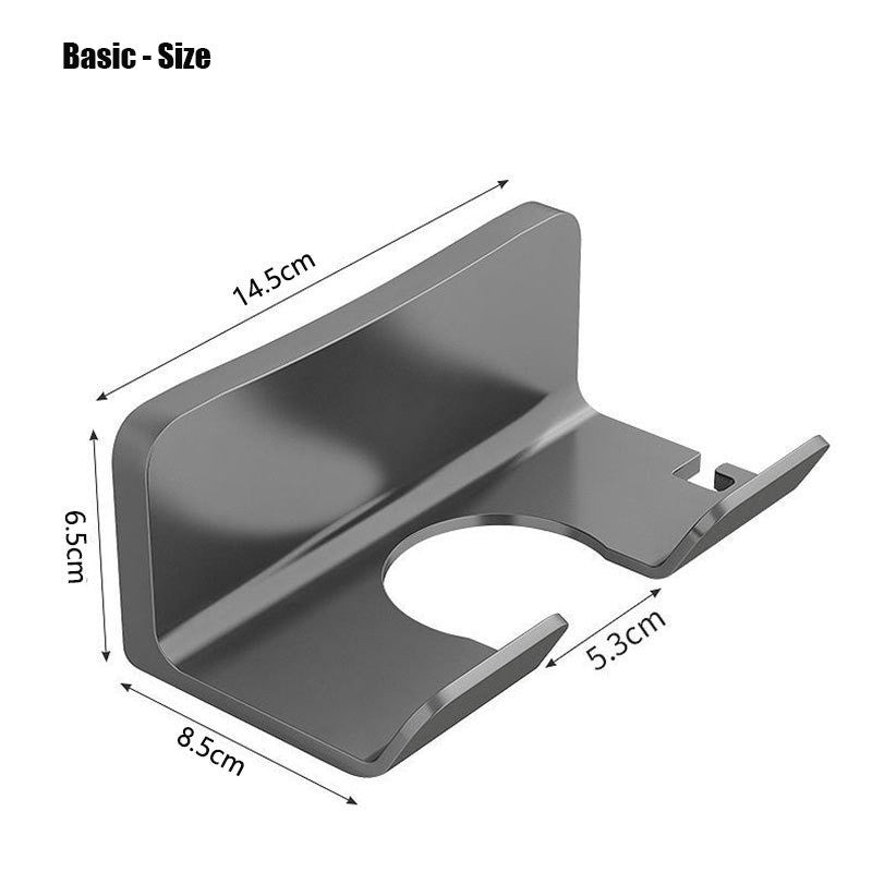 (HOME+) Hair Dryer Bracket Hole-free Bathroom Hair Dryer Hanger Toilet Multifunctional Shelf Hair Dryer Holder