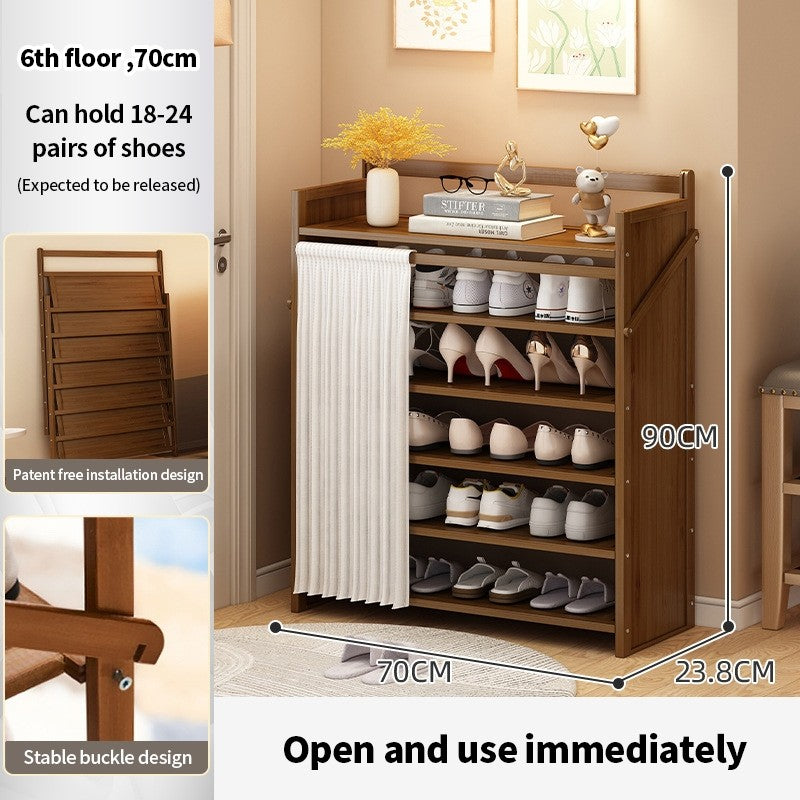 (HOME+) Foldable Non Installation Shoe Rack Multi-layer Space Saving Household Shoe Cabinet