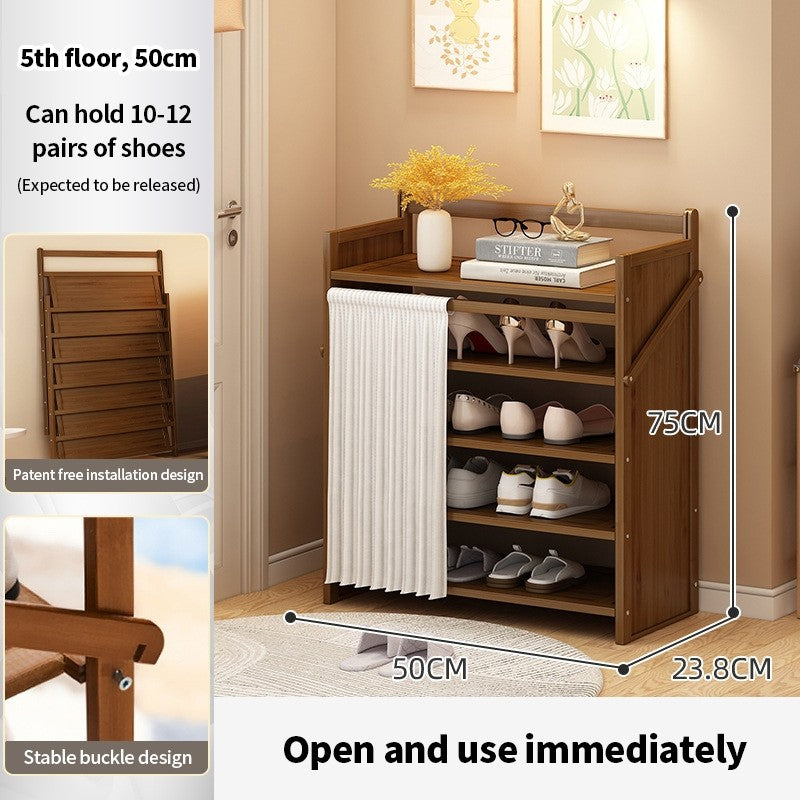 (HOME+) Foldable Non Installation Shoe Rack Multi-layer Space Saving Household Shoe Cabinet