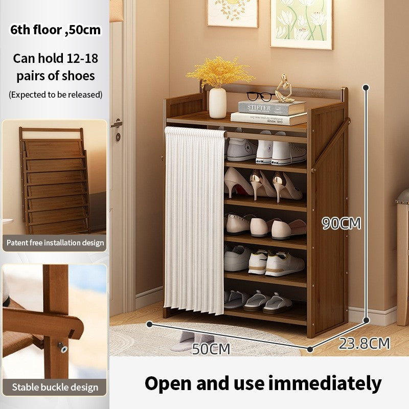 (HOME+) Foldable Non Installation Shoe Rack Multi-layer Space Saving Household Shoe Cabinet