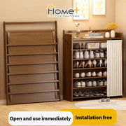 (HOME+) Foldable Non Installation Shoe Rack Multi-layer Space Saving Household Shoe Cabinet