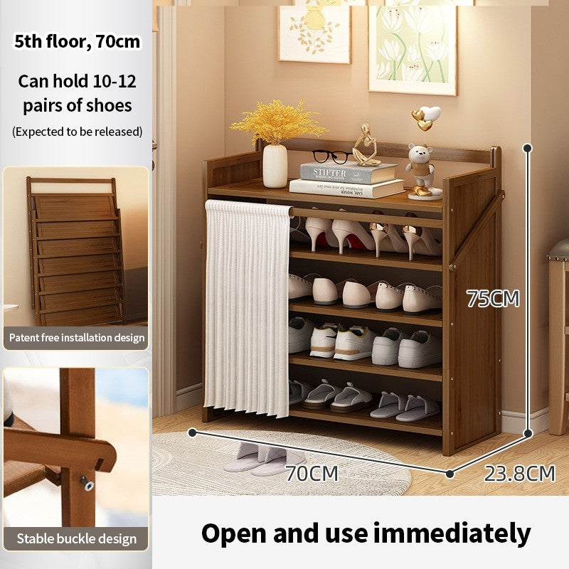 (HOME+) Foldable Non Installation Shoe Rack Multi-layer Space Saving Household Shoe Cabinet