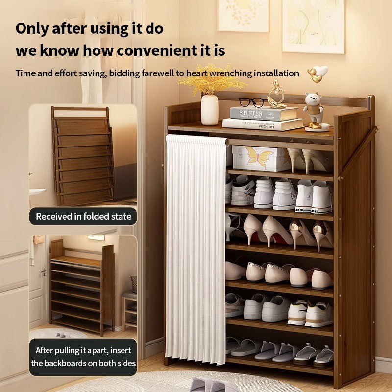(HOME+) Foldable Non Installation Shoe Rack Multi-layer Space Saving Household Shoe Cabinet