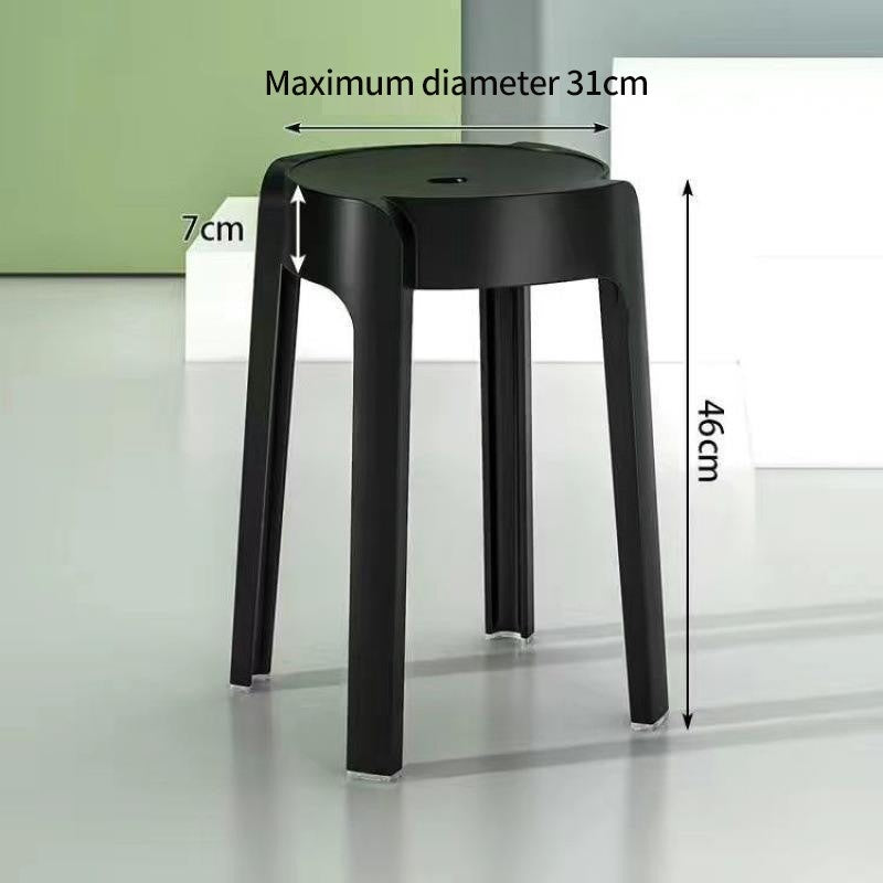 (HOME+) Nordic Plastic Stool Modern and Simple Household Chair Stackable Chair