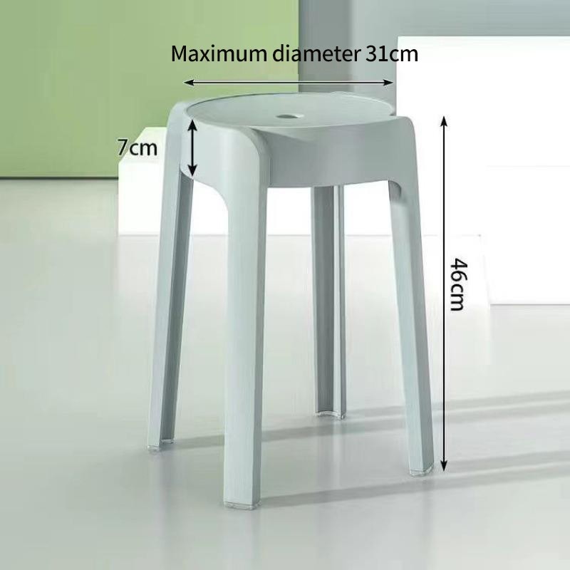 (HOME+) Nordic Plastic Stool Modern and Simple Household Chair Stackable Chair