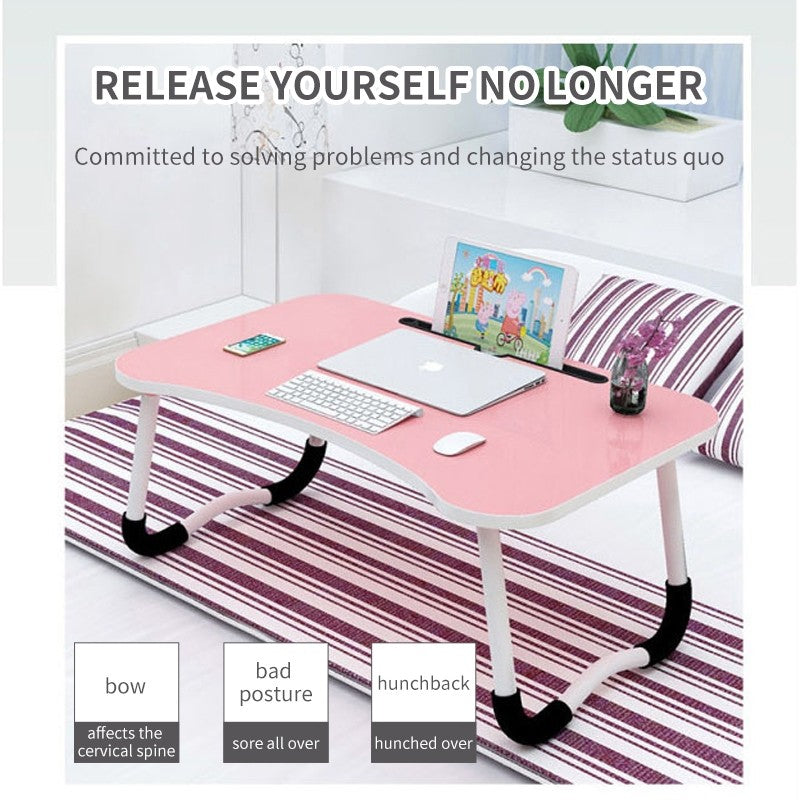 (HOME+) Multi-purpose Foldable Laptop Table Lazy Table Bed Table