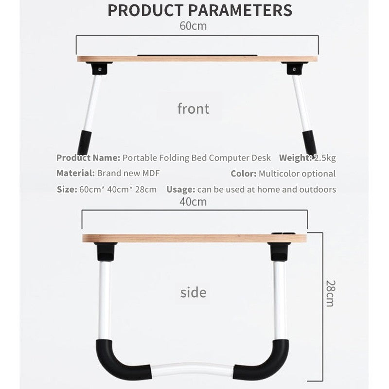 (HOME+) Multi-purpose Foldable Laptop Table Lazy Table Bed Table