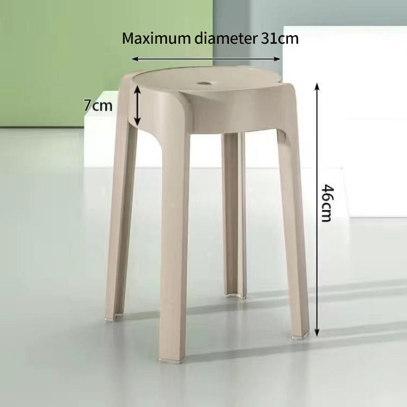 (HOME+) Nordic Plastic Stool Modern and Simple Household Chair Stackable Chair