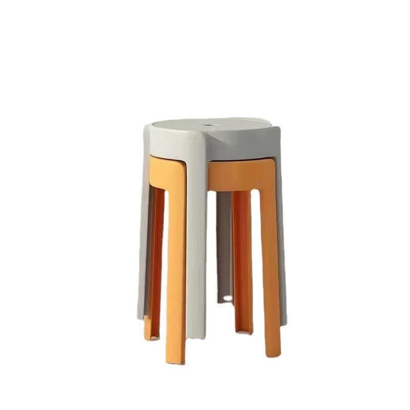 (HOME+) Nordic Plastic Stool Modern and Simple Household Chair Stackable Chair