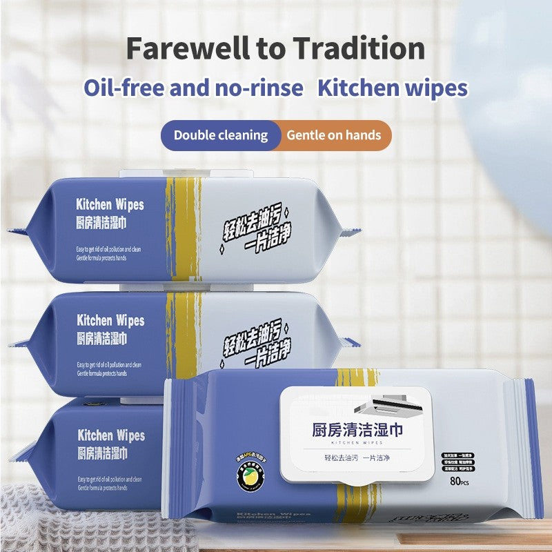 (HOME+) 80PCS Kitchen Wipes Effectively Remove Oil Stains and Kitchen Cleaning Wipes