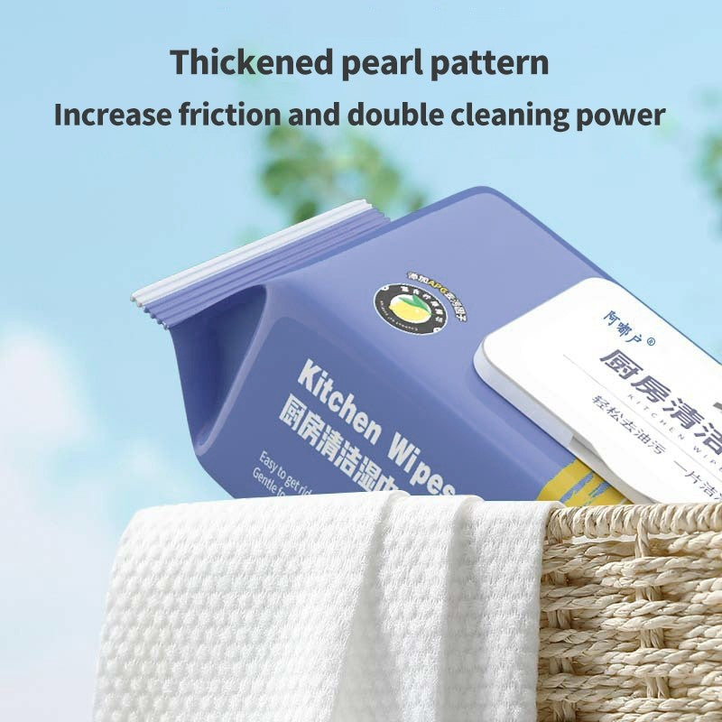 (HOME+) 80PCS Kitchen Wipes Effectively Remove Oil Stains and Kitchen Cleaning Wipes