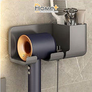 (HOME+) Hair Dryer Bracket Hole-free Bathroom Hair Dryer Hanger Toilet Multifunctional Shelf Hair Dryer Holder