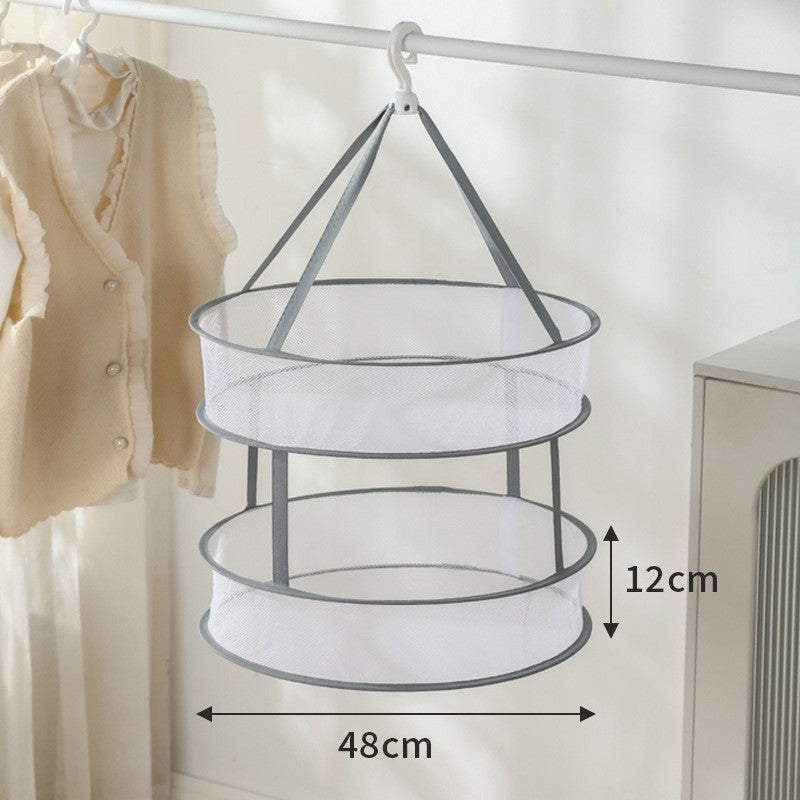 (HOME+) Folding Clothes Drying Net Underwear Socks Drying Basket Flat Clothes Drying Rack
