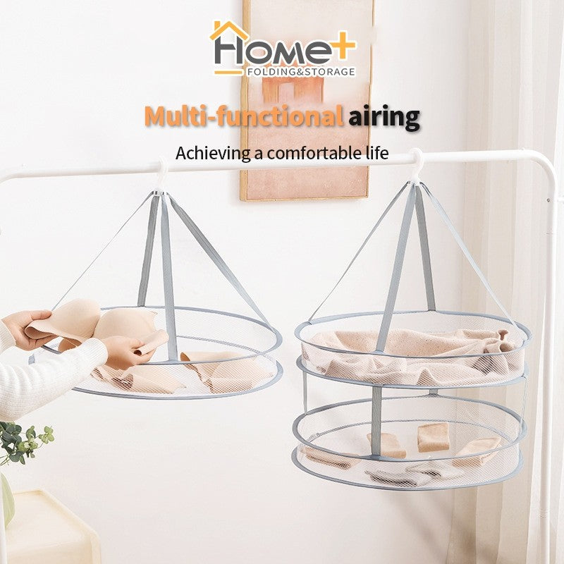 (HOME+) Folding Clothes Drying Net Underwear Socks Drying Basket Flat Clothes Drying Rack