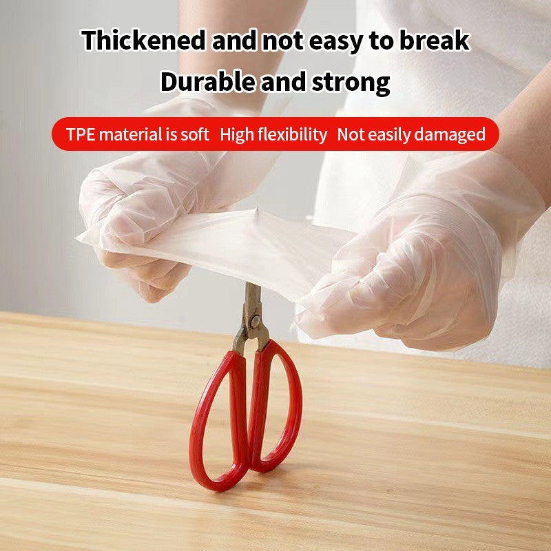 (HOME+) 100PCS Disposable Gloves Food Grade Thickened Household Gloves