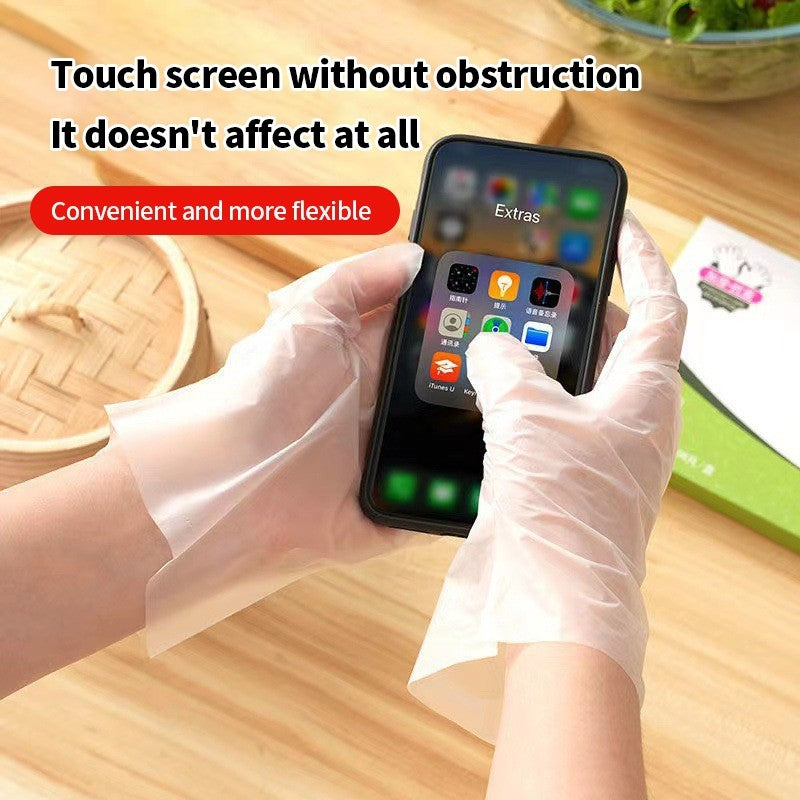 (HOME+) 100PCS Disposable Gloves Food Grade Thickened Household Gloves