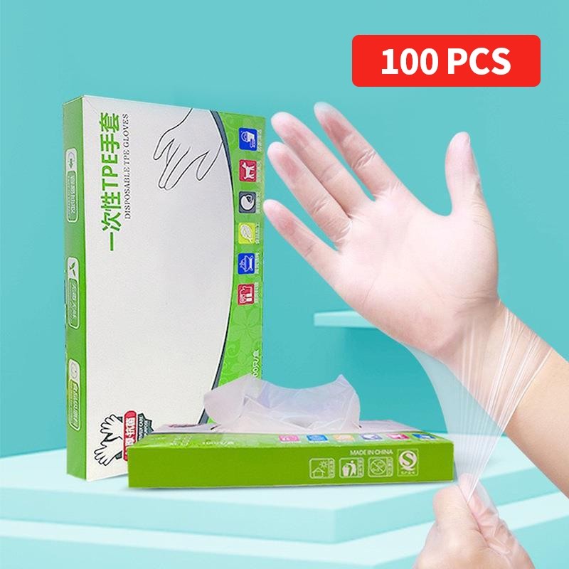 (HOME+) 100PCS Disposable Gloves Food Grade Thickened Household Gloves