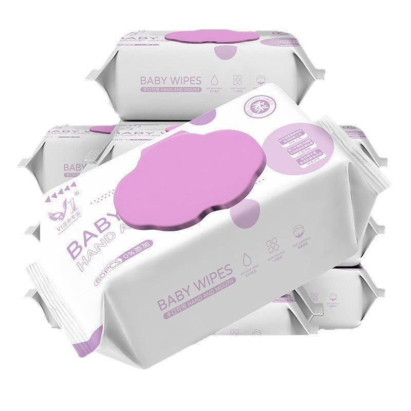 (HOME+) 80PCS Baby Wet Wipes Disposable Pure Water Children's Cleaning Wipes