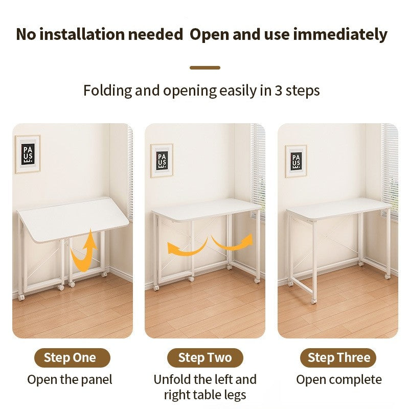 (HOME+) Mobile Folding Table Bedroom Learning Desk Writing Office Computer Desk