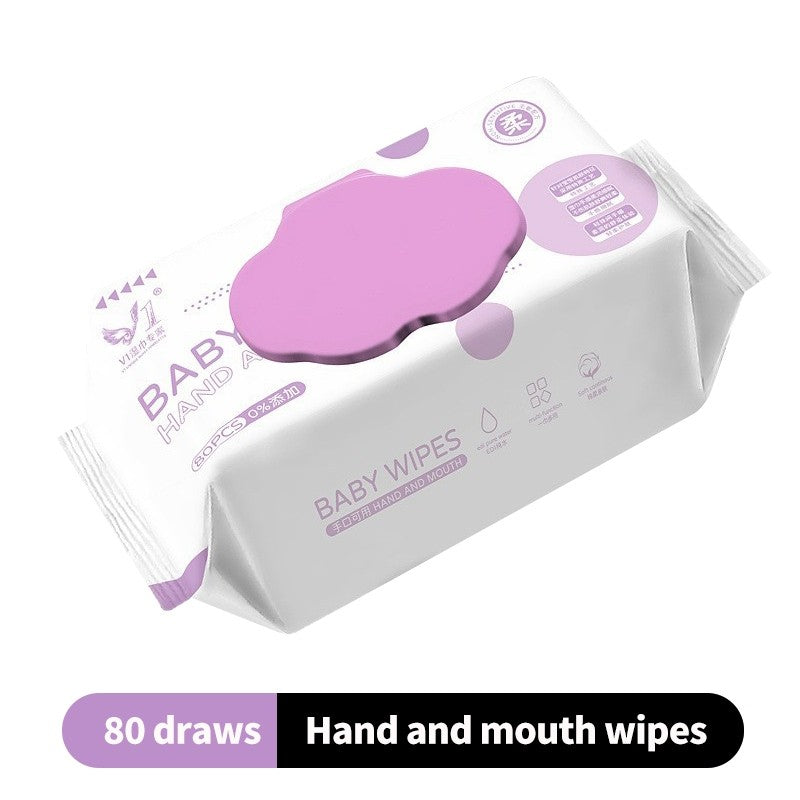 (HOME+) 80PCS Baby Wet Wipes Disposable Pure Water Children's Cleaning Wipes