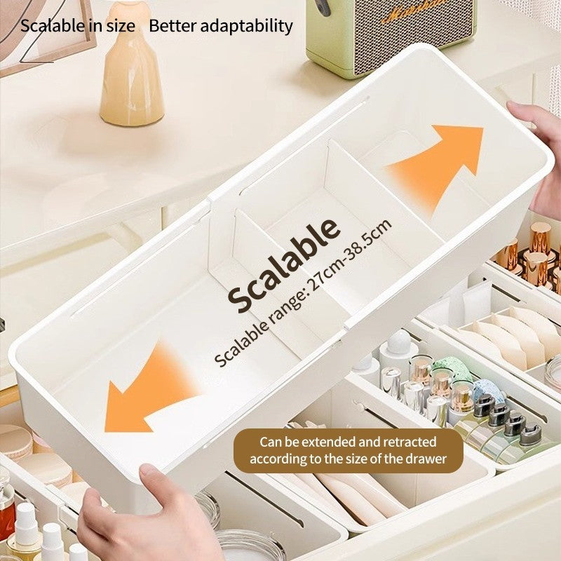 (HOME+) Scalable Storage Box Drawer Desktop Cosmetics Partition Storage Box Wardrobe Storage Organization
