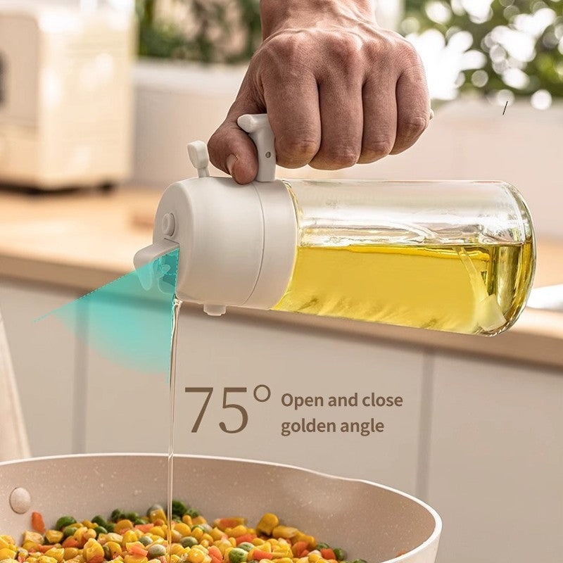 (HOME+) Multi Functional Oil Bottle Kitchen Spray Oil Bottle Household Glass Press Type Oil Spray Bottle