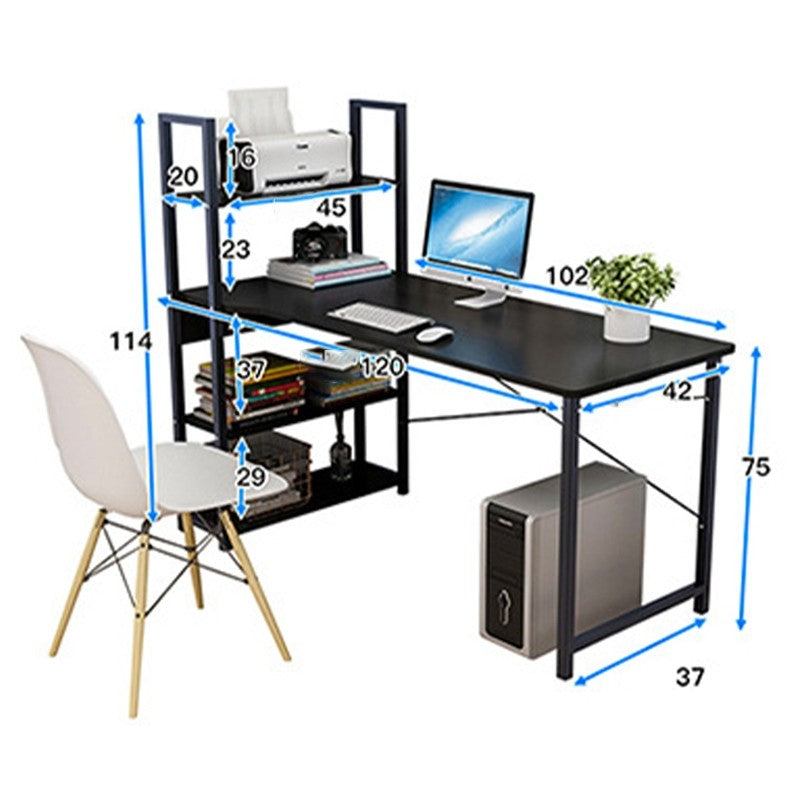 (HOME+) Desktop Computer Desk Office Desk Study Desk With Bookshelf