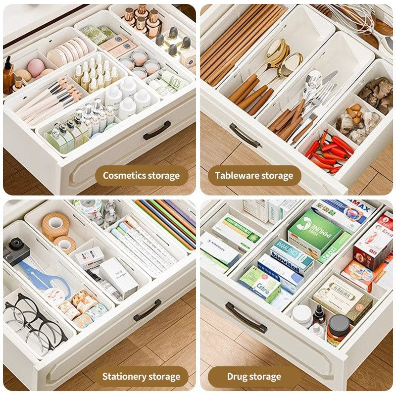 (HOME+) Scalable Storage Box Drawer Desktop Cosmetics Partition Storage Box Wardrobe Storage Organization