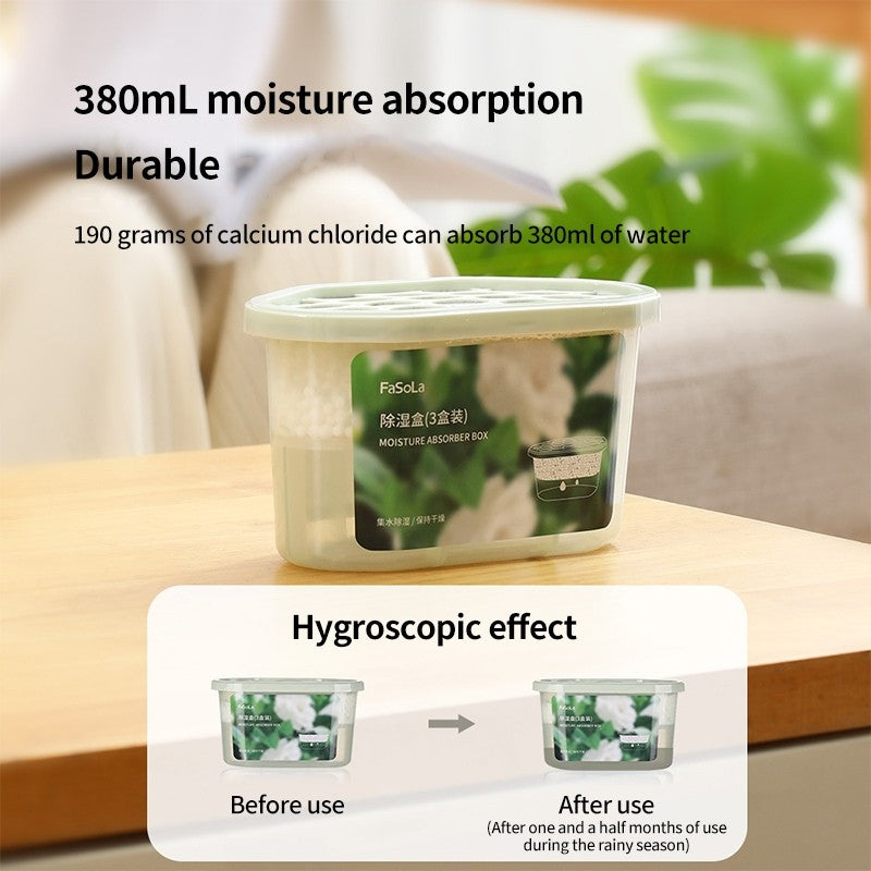 (HOME+) 3PCS Indoor Moisture-proof Wardrobe Dehumidification Box Air Moisture Absorbent