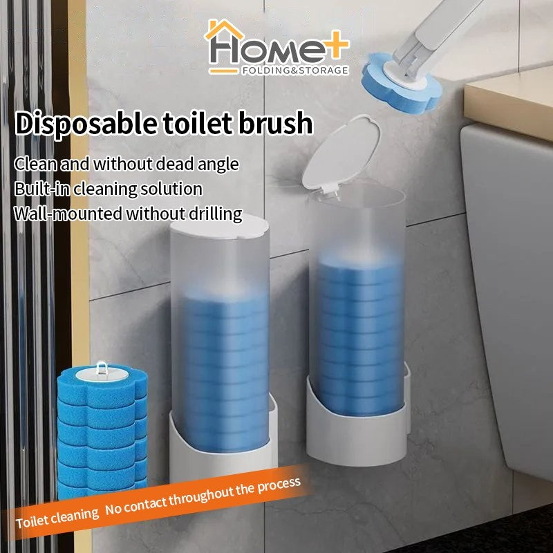 (HOME+) Disposable Toilet Brush Toilet Cleaning Brush Set Toilet Cleaner