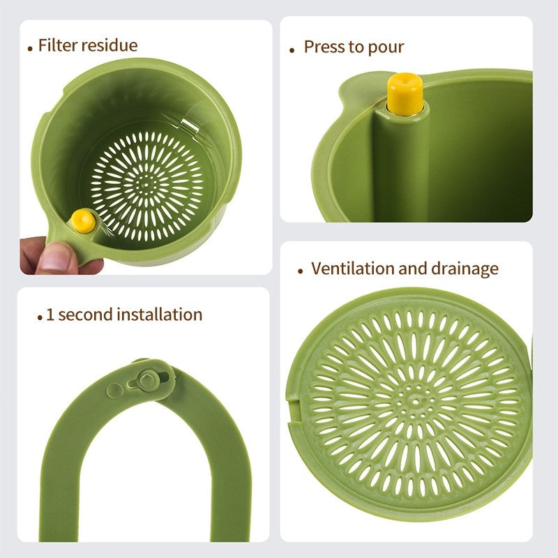 (HOME+) Hanging Sink Drain Basket Household Kitchen Sink Separator