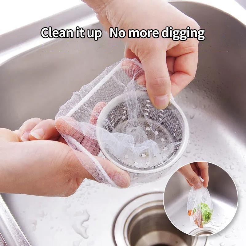 (HOME+) 100PCS Kitchen Sink Filter Disposable Vegetable Washing Basin Leakage Filter Bag