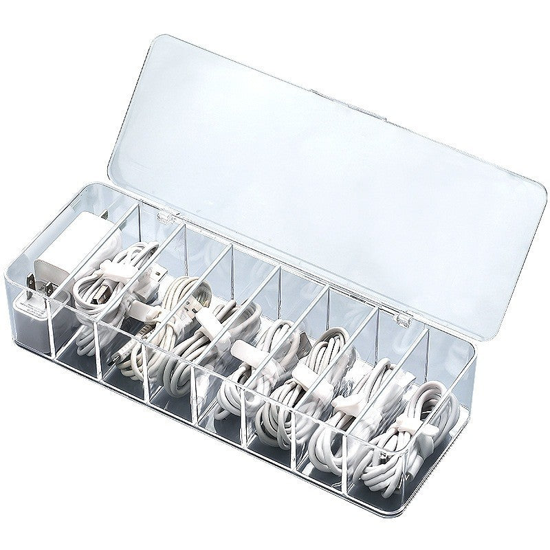 (HOME+) Data Cable Storage Box Dust-proof Storage Cable Box Phone Charging Cable Box