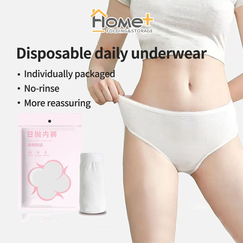 (HOME+) Disposable Cotton Underwear for Women Suitable for Business Trips and Travel
