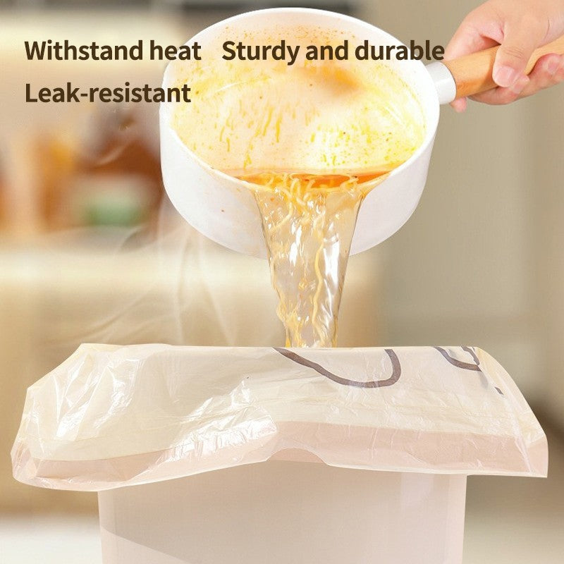 (HOME+) 50PCS Disposable Garbage Bag Thickened Kitchen Specific Drawstring Large Cleaning Bag