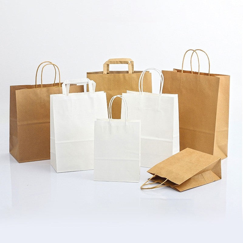 (HOME+) Kraft Paper Bag Handbag Gift Bag Birthday Party Supplies Bag